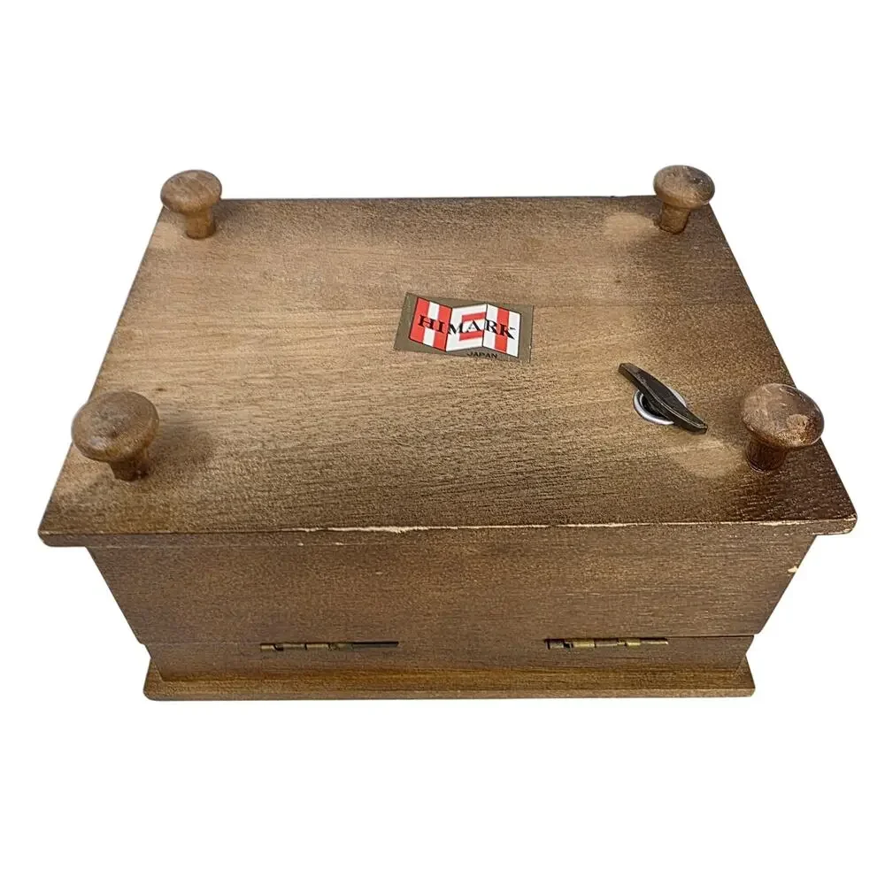 Vintage Himark Japan Music Box Jewelry Box Hummel Style Children Faux Drawers
